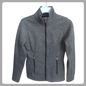 Spyder Women's Fleece Jacket Full Zip Gray Heathered Mock Neck‎ Size S